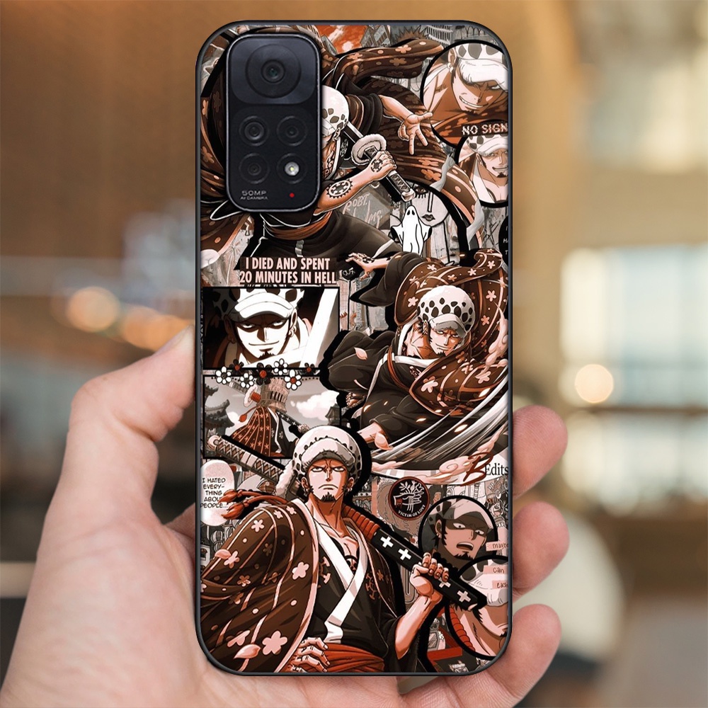 Ốp lưng Xiaomi Redmi Note 11, Note 11s viền đen in hình Law One Piece