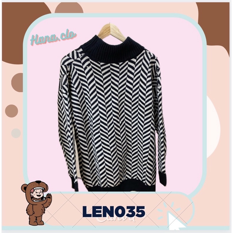 ÁO LEN HOẠ TIẾT ZICZẮC ĐEN TRẮNG DÁNG RỘNG | BigBuy360 - bigbuy360.vn