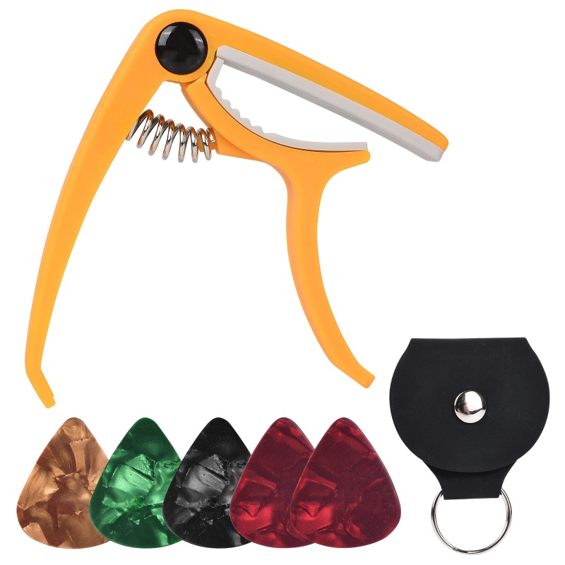 Kẹp Capo Và Miếng Gảy Đàn Guitar Bass Thay Đổi Nhanh Đa Năng