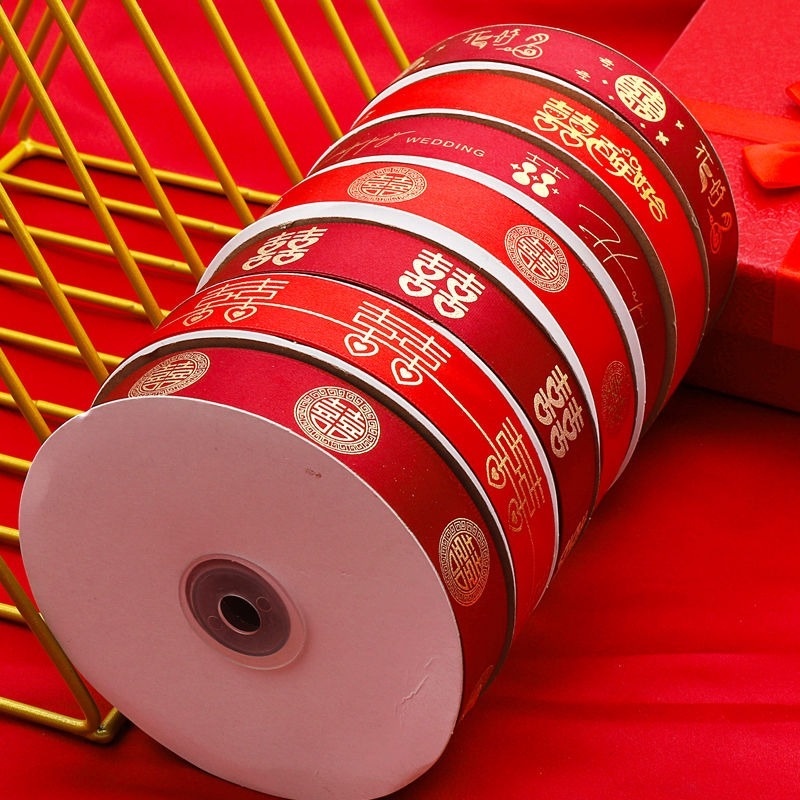 Cuộn dây ruy băng đỏ dài 45m dùng trang trí tiệc cưới