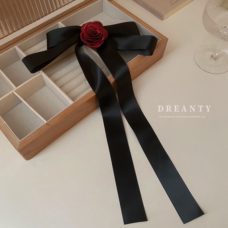 Kẹp Tóc Vải Satin Hình Hoa Hồng Phong Cách Pháp Thời Trang Cho Nữ