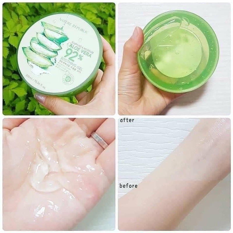 Gel Nha Đam/Lô Hội 92% Aloe Vera Hyrogel hãng Bioaqua dưỡng ẩm và làm sáng da 220gr