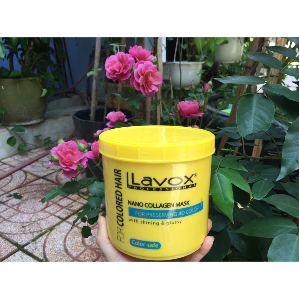 Hấp dầu chữ xanh LAVOX phủ bóng tóc màu tóc nhuộm 1000 ml
