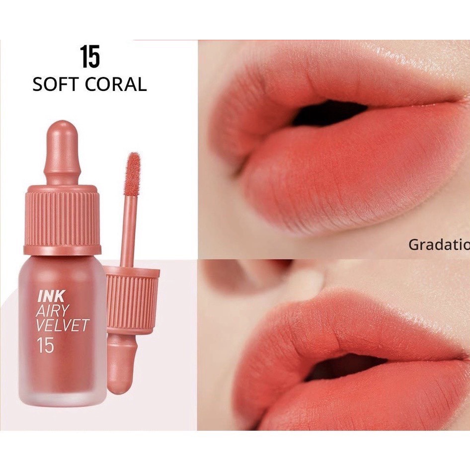 Son Ink Màu 15 Soft Coral (Airy) Kem Lì Peripera Ink Airy Velvet Lip Tint Mới Nhất 4g [CHÍNH HÃNG]