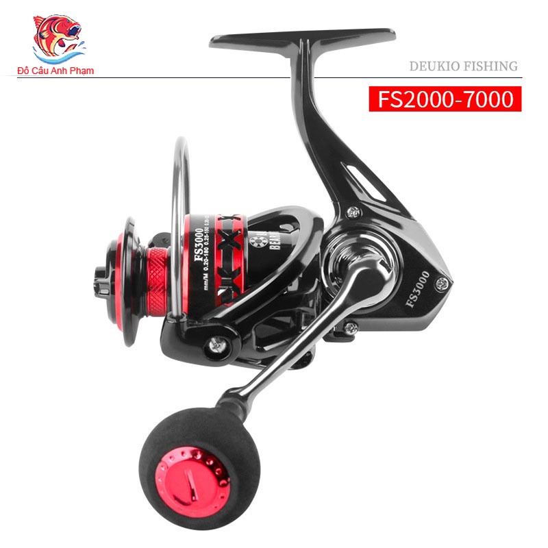 Máy câu cá kim loại DEUKIO FS2000-7000 đủ size dùng câu lure câu lăng xê MCC-6