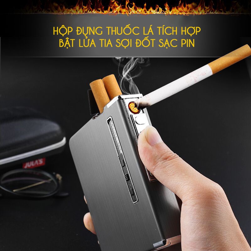 Hộp Đựng Thuốc Lá 20 Điếu To 2 Trong 1 Tiện Lợi Sang Trọng Chống Mưa Gió Chống Ẩm Mốc