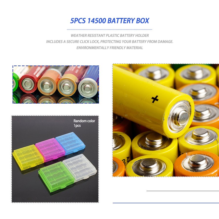 5 cái / gói Hộp đựng pin Coloful 4 AA AAA Nắp hộp bảo quản bằng nhựa cứng
