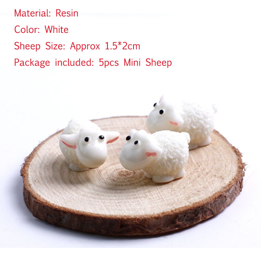 Set 5 Mô Hình Cừu Mini 1.5x2cm Trang Trí Tiểu Cảnh / Sân Vườn