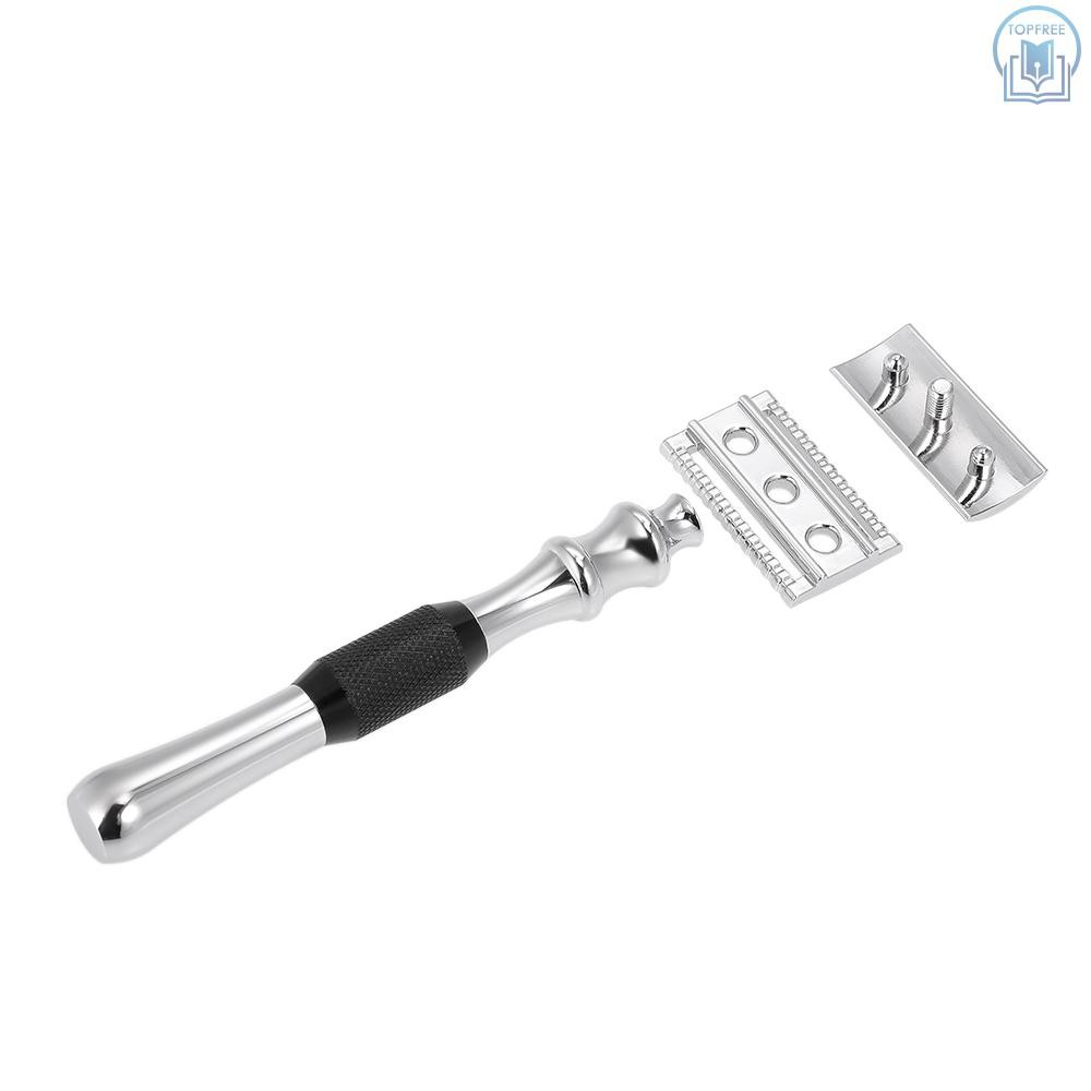 [Hàng mới về] Dao cạo râu truyền thống thiết kế hai lưỡi an toàn bằng thép không gỉ tay cầm dài tiện dụng | BigBuy360 - bigbuy360.vn
