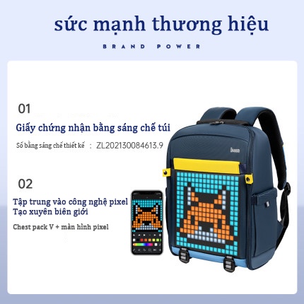 Divoom Backpack-s Pixel pixoo Ba lô nhẹ dung lượng lớn để bảo vệ trẻ nhỏ laptop balo divoom túi balo nam cặp