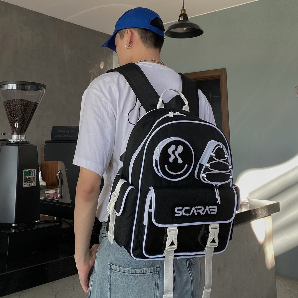 Balo Đi Học SCARAB - SHAPES™ Backpack Black White