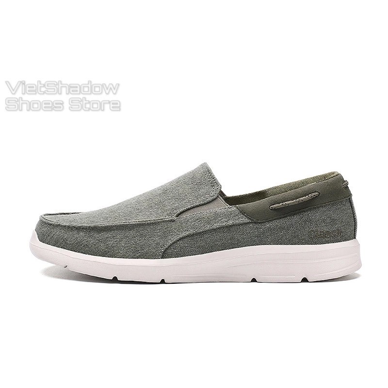 Slip on giày lười vải nam chất liệu đế bằng EVA êm nhẹ, mũ giày bằng vải thô 4 màu siêu đẹp - Mã 8080 JKK