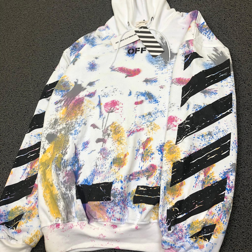 Áo Khoác Hoodie Off White Họa Tiết Galaxy