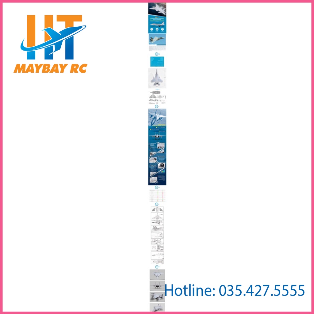 Máy Bay Điều Khiển F15 FMS 64MM Phiên Bản Nâng Cấp V2 PNP