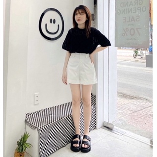 [ HÀNG THIẾT KẾ - KOISÉ STUDIO ] QUẦN SHORT LƯNG CAO 2 LỚP, CHẤT KAKI MỎNG, CÓ TÚI, HACK DÁNG ĐỈNH CHÓP