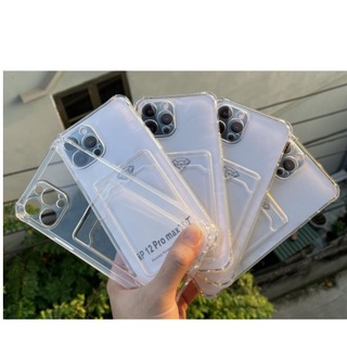 Ôp iphone 7 Plus/X/11/12/13 Pro max , dẻo chống sốc có ngăn Cài thẻ ảnh trong suốt