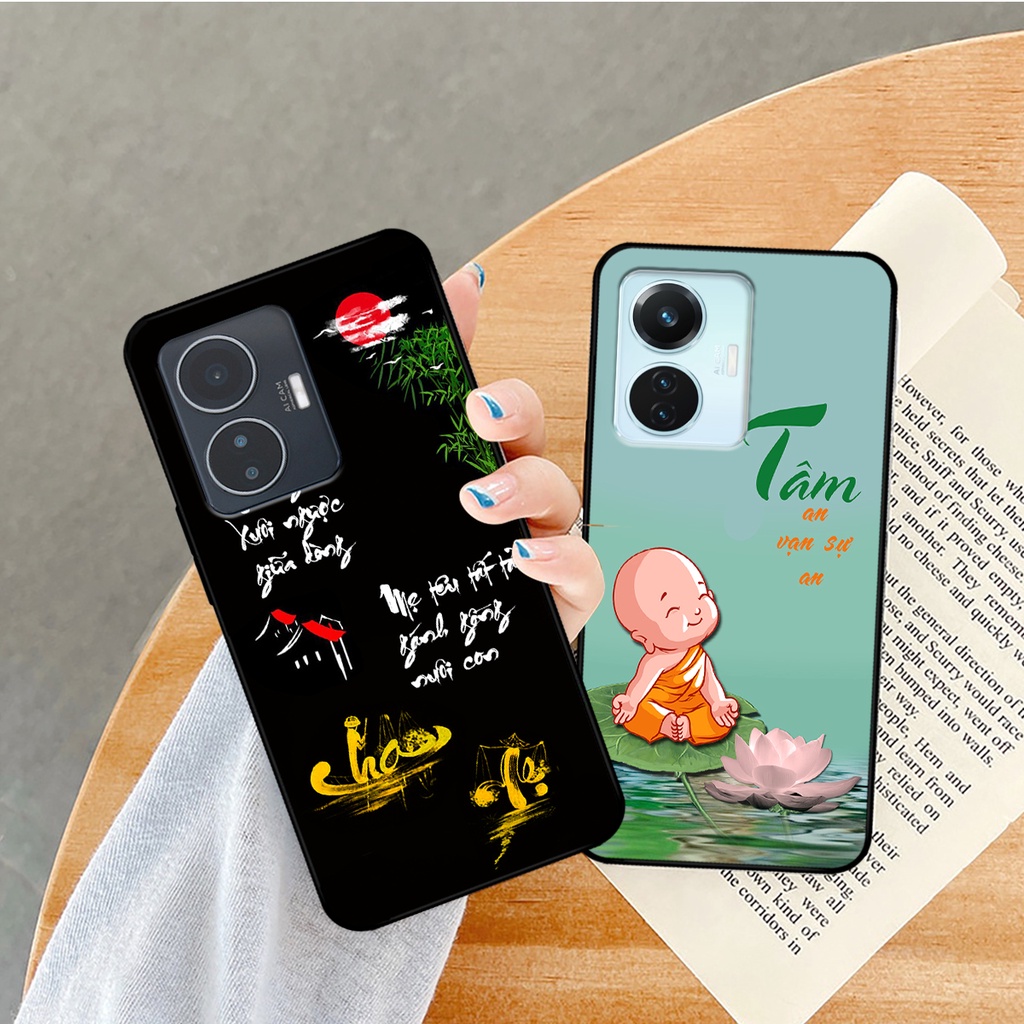 Ốp lưng Vivo Y55 2022 in hình phong cách chữ thư pháp cha mẹ, tài lộc