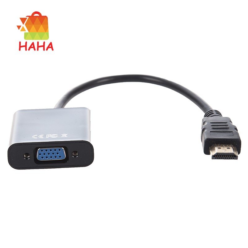 Adapter chuyển đổi HDMI - VGA có cổng âm thanh 3.5mm full HD 1080P màu đen cao cấp