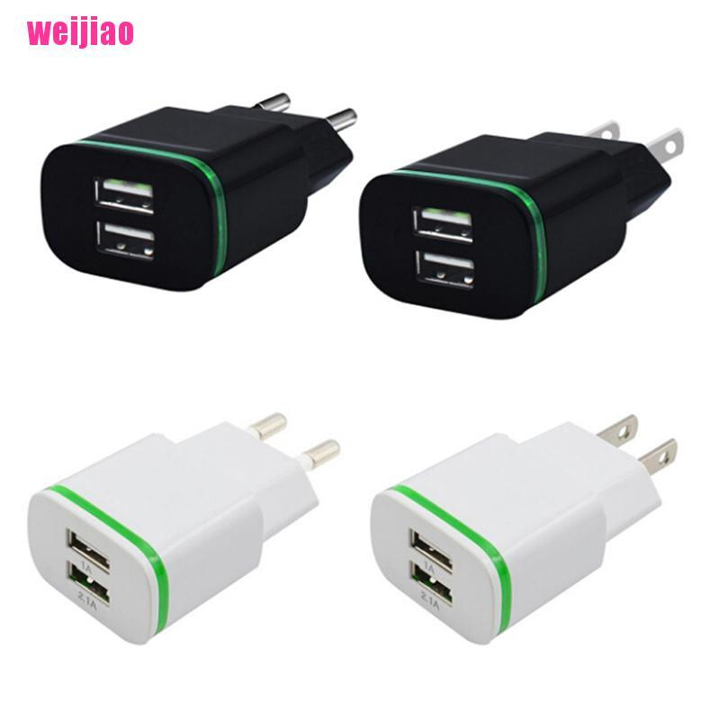 Củ Sạc 2 Cổng Usb 5v 2a Có Đèn Led Cho Iphone Ipad Samsung