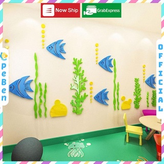 Tranh mica EPeBen dán tường nổi 3d hình dưới đáy đại dương decor trang trí mầm non, phòng cho bé