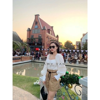 [CÓ SẴN] ❤️ SET ÁO SƠ MI TAY PHỒNG + QUẦN,KÈM NỊT