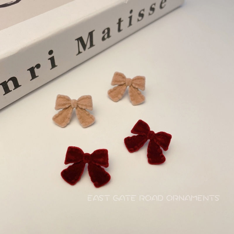 Bông Tai Hình Nơ Bằng Nhung Thời Trang Thu Đông Mới 2022 Cho Nữ