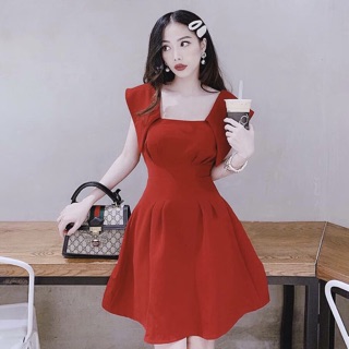 Đầm xếp li eo 2 màu (kèm hình thật)