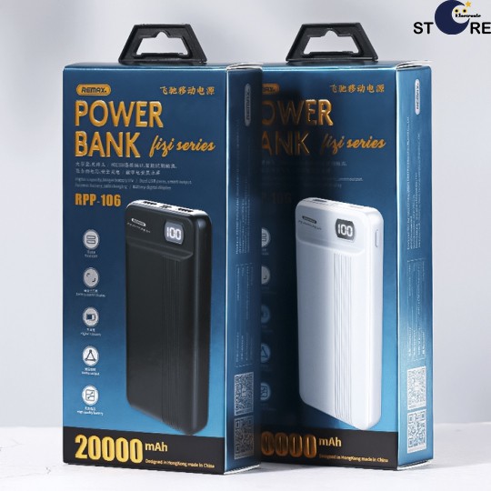 Pin Sạc Dự Phòng Thời Trang 20000mah Remax RPP-106 Fizi khả năng sạc iPhone X/Xs 3,4 lần và 3 lần với Huawei P30
