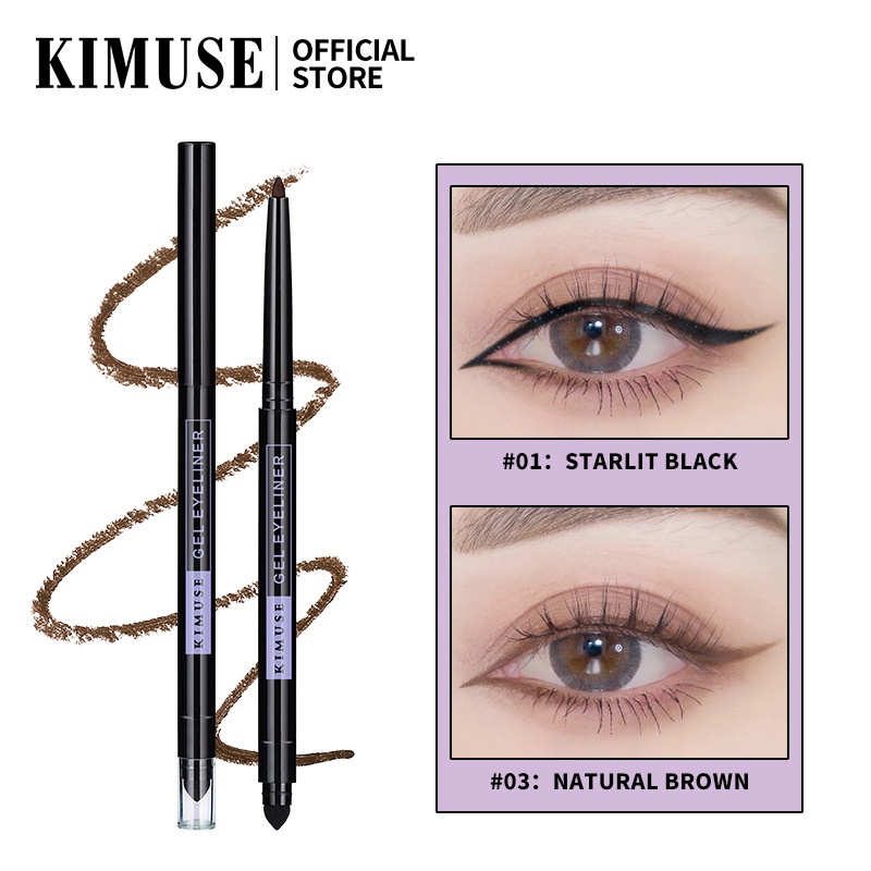 Kimuse Bút kẻ mắt 4 màu siêu mỏng chống thấm nước mịn khô nhanh lâu trôi kẻ mắt đặc màu trắng đen đỏ
