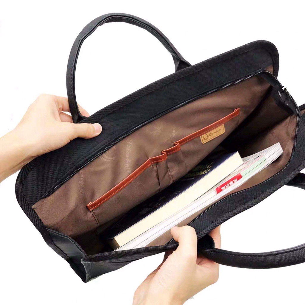 Cặp táp đựng tài liệu khổ a4 bằng vải Canvas in logo có thể tùy chỉnh | BigBuy360 - bigbuy360.vn