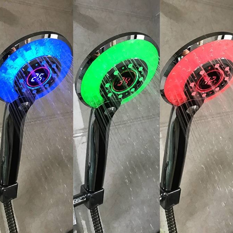 QQ Đầu Vòi Hoa Sen Có Đèn LED Hiển Thị Nhiệt Độ 3 Màu Sắc