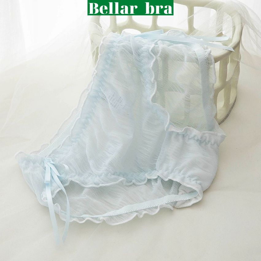 Quần lót nữ cao cấp co dãn mỏng nhẹ, quần chíp nữ ren sexy, gợi cảm đính nơ 2 bên Bellar_bra L4683