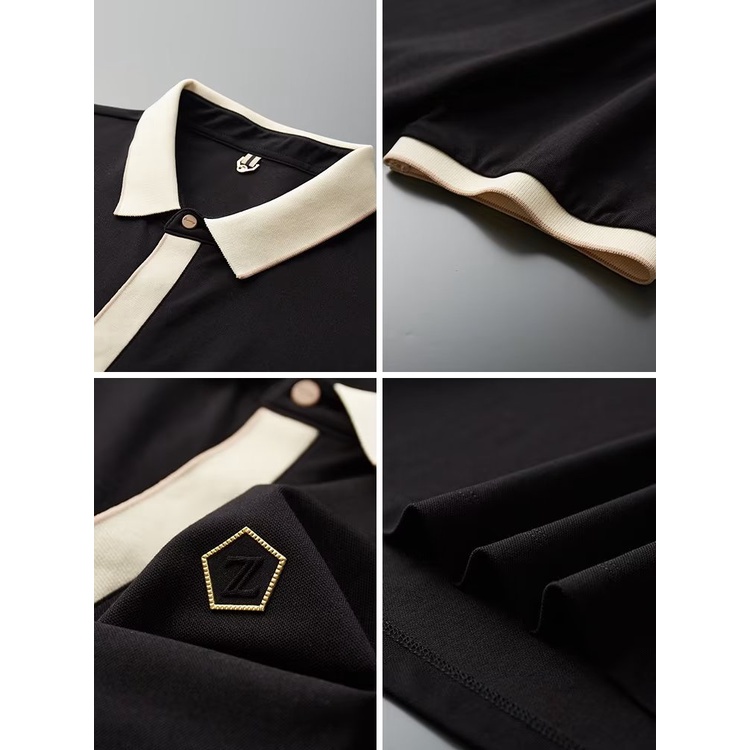 Áo Thun Polo Tay Ngắn Màu Trắng Đen Phong Cách Anh Quốc Thời Trang Mùa Hè Cho Nam Size M-2XL