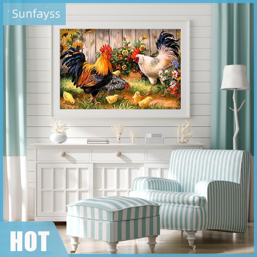 Bộ tranh thêu chữ thập tự làm hình gà con 11ct để trang trí làm quà tặng