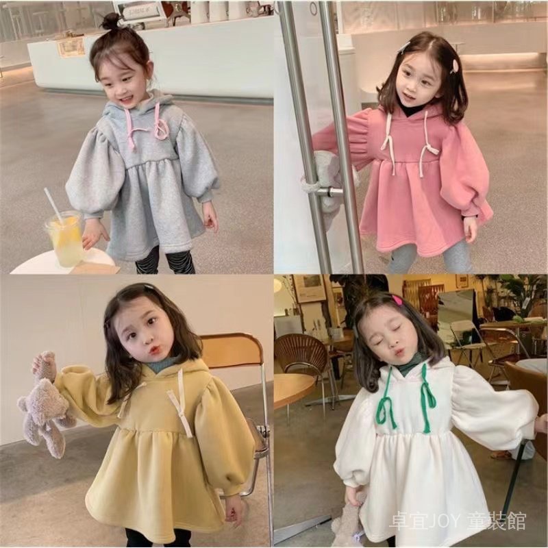 Áo sweatshirt Có Mũ Trùm Bằng Lông Cừu Dày Dáng Rộng Màu Trơn Thoải Mái Giữ Ấm Mùa Thu Đông Phong Cách Hàn Quốc Cho Nữ