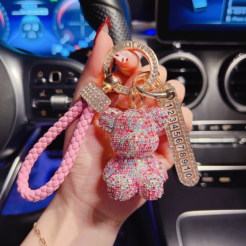 Móc Chìa Khóa Xe Hơi Hình Gấu Ngồi Đúng Cách Sáng Tạo Chống Thất Lạc Kích Thước Nhỏ Thích Hợp Làm Quà Tặng Cho Nam Và Nữ