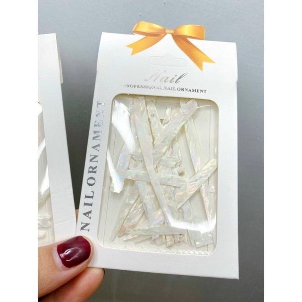 Xà cừ trắng mỏng ẩn gel, bột, phụ kiện nail