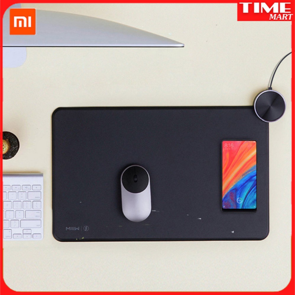 Miếng lót chuột hỗ trợ sạc không dây chuẩn Qi - XIAOMI MI SMART MOUSEPAD WIRELESS CHAGER LED RGB [TIME_MART siêu thị tiệ