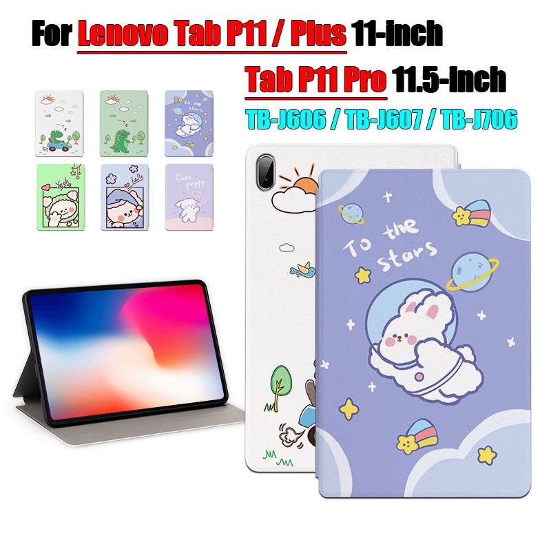 Dành Cho Lenovo Tab P11 / P11 Plus / P11 Pro / Xiaoxin Pad Pro 2021 TB-J616F J606F J606N J607F J607N J706F J706N J716F Vỏ Máy Tính Bảng Họa Tiết Thời Trang Hoạt Hình Anime Đứng Flip Cover