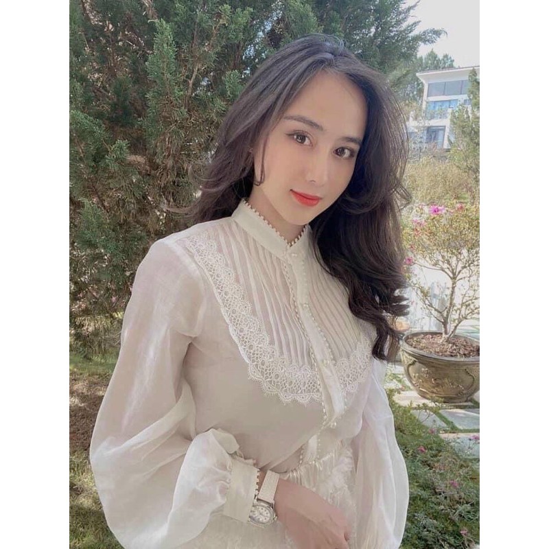 Áo sơ mi viền ren