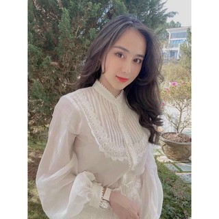 Áo sơ mi viền ren