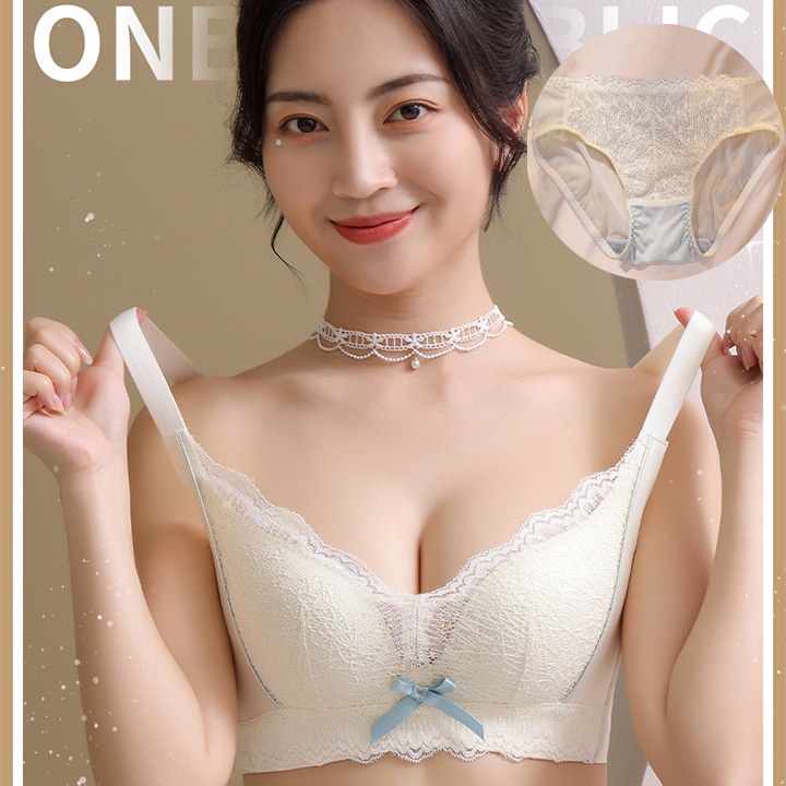 Bộ Quần Áo Lót Ren Hoa Đính Nơ Freeship Áo Nịt Nữ Cao Cấp Nâng Ngực Mềm Mại ,Thông Hơi Có Hạt Massage ALN06