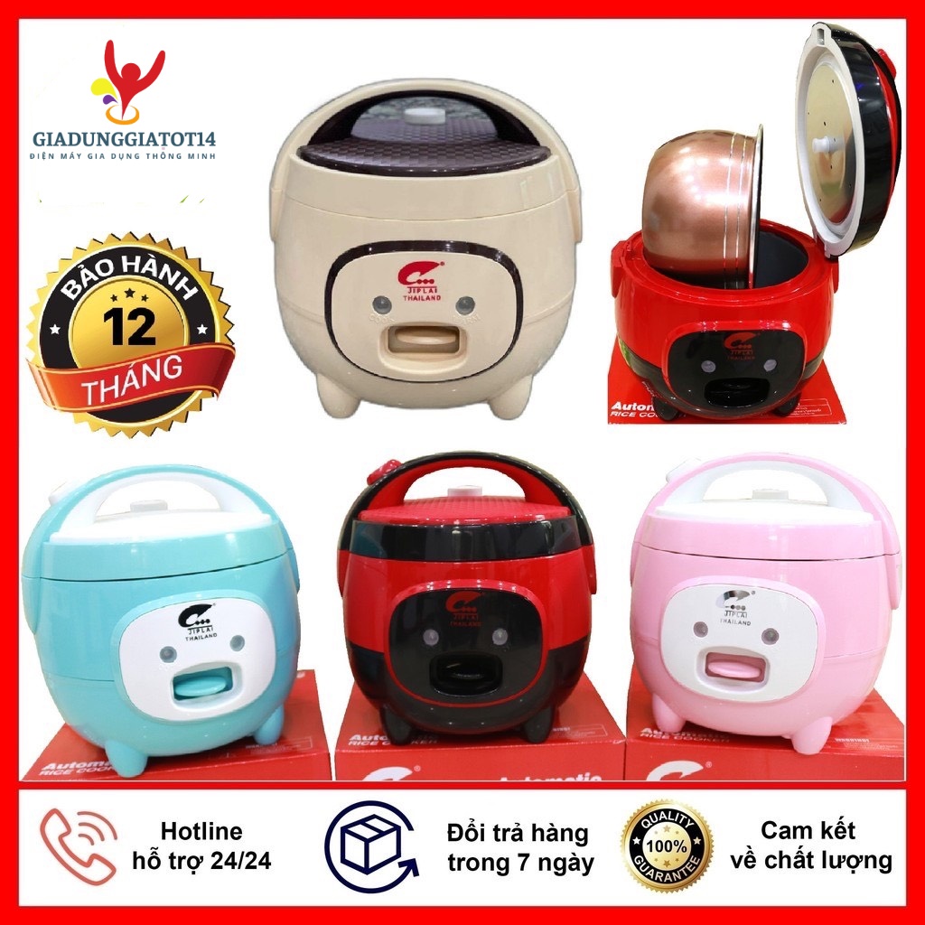 Nồi Cơm Điện Mini JIPLAI Thái Lan Dung Tích 1 Lít - nấu siêu ngon phù hợp với gia đình khoảng 1-3 người