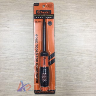 Tua vít cách điện & thử điện 5x100mm dẹp asaki ak-9087