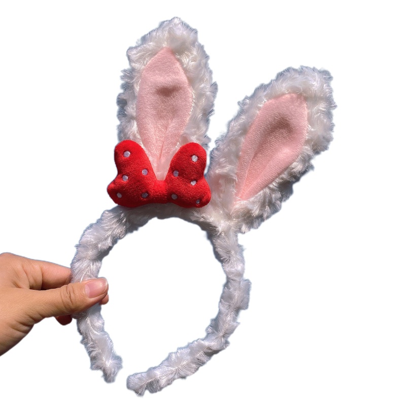 Băng Đô Tai Thỏ Hoạt Hình Thắt Nơ Xinh Xắn Dành Cho Nữ