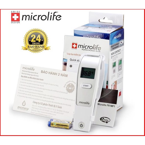 Nhiệt Kế Điện Tử Hồng Ngoại Microlife FR1MF1 Thụy Sĩ - Bảo Hành Chính Hãng 2 Năm, Đo Thân Nhiệt Trán