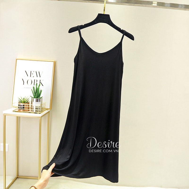 [Hàng chuẩn] Váy hai dây cổ chữ V - mặc lót chất thun cotton mềm mịn dáng ôm VNN-00109 | BigBuy360 - bigbuy360.vn