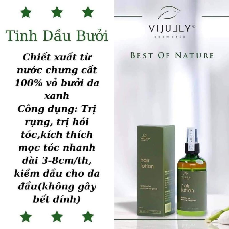 [ CHÍNH HÃNG ] Tinh dầu bưởi VIJULLY giúp mọc tóc nhanh, giảm rụng tóc, dùng được cho nam và nữ sản phẩm 100% thiên nhiê