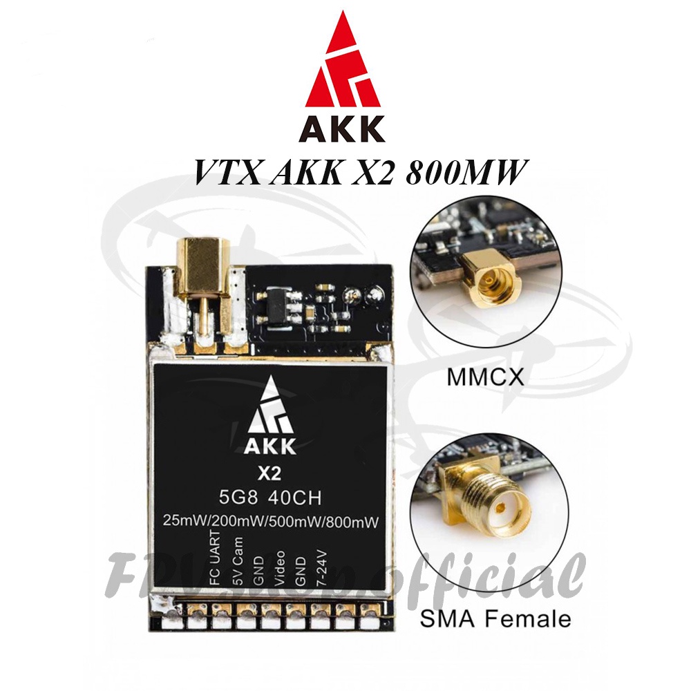 Bộ Phát Tín Hiệu Hình Ảnh FPV VTX AKK X2 25mW/ 200mW/ 500mW/ 800mW