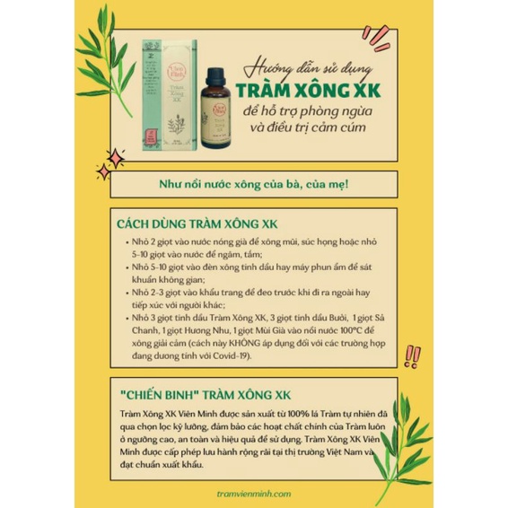 Tràm xông XK Viên Minh 15ml HÀNG CAO CẤP XUẤT KHẨU